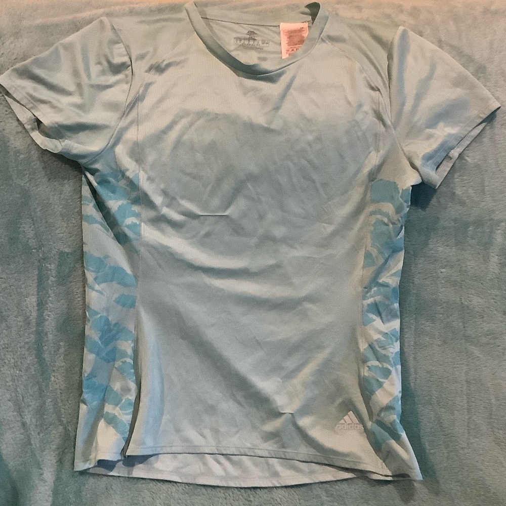 Adidas Sky Blue Athletic Energy Running Climalite Performance Tee Size M resale